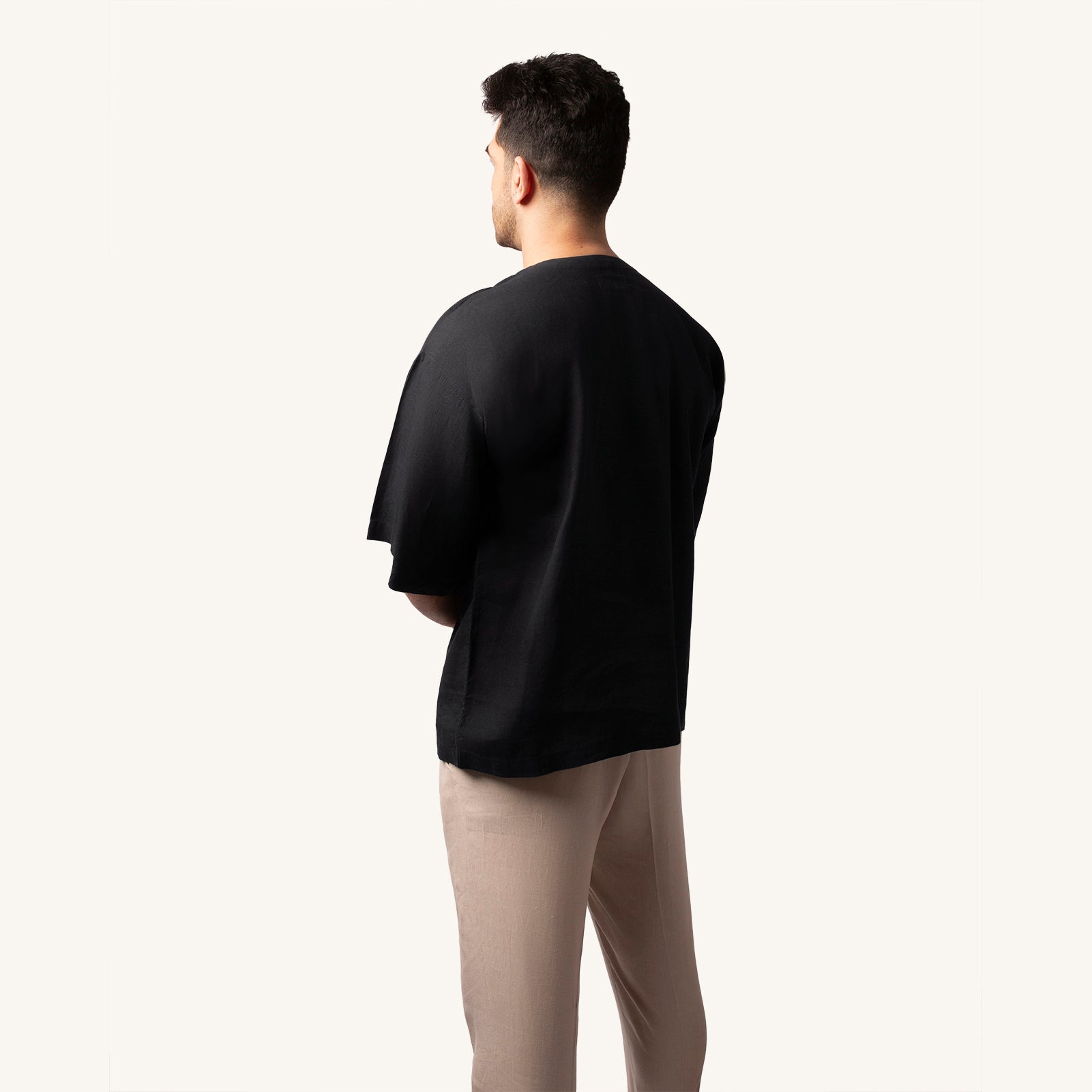 Obsidian Black Linen T-Shirt