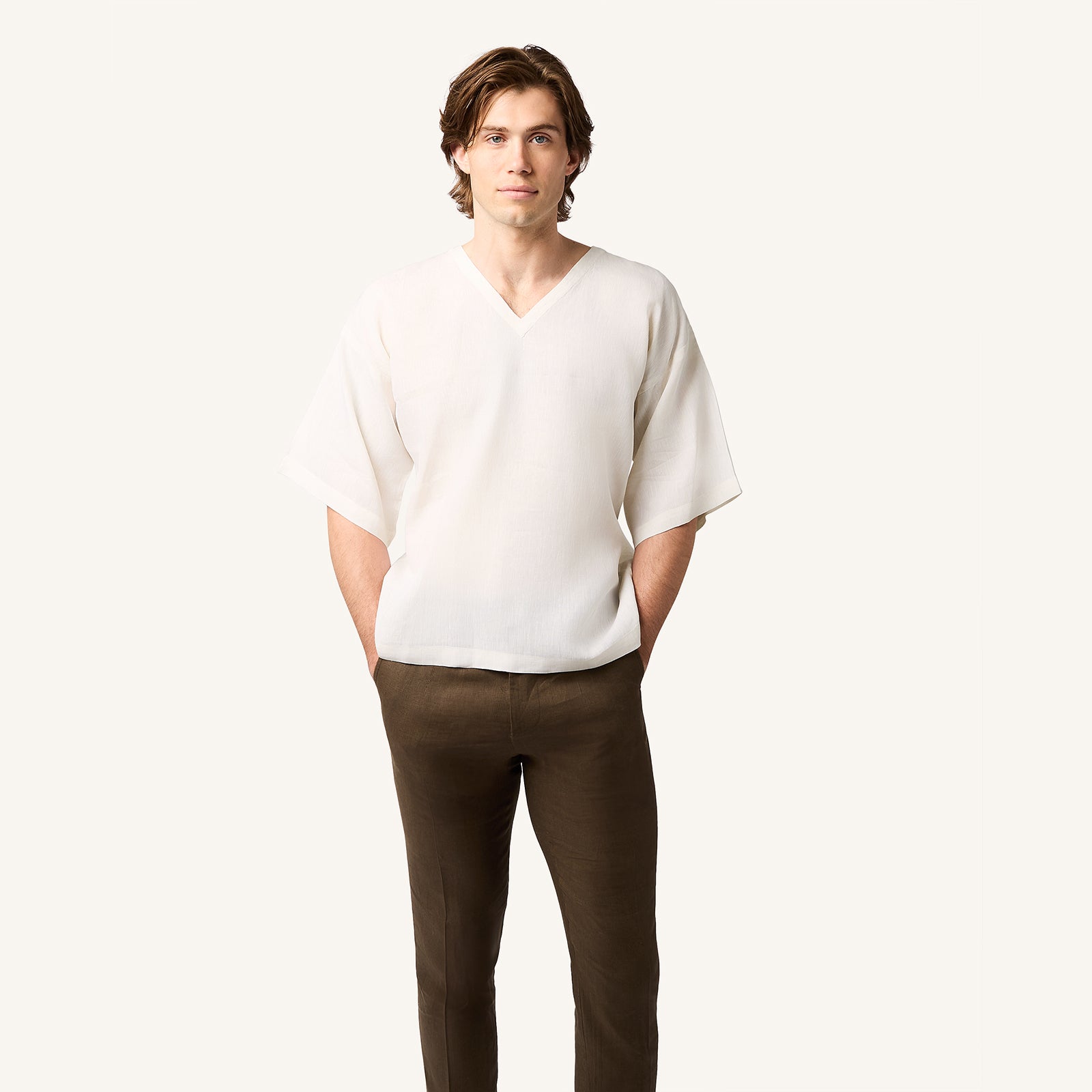 Ivory Ash Linen T-Shirt