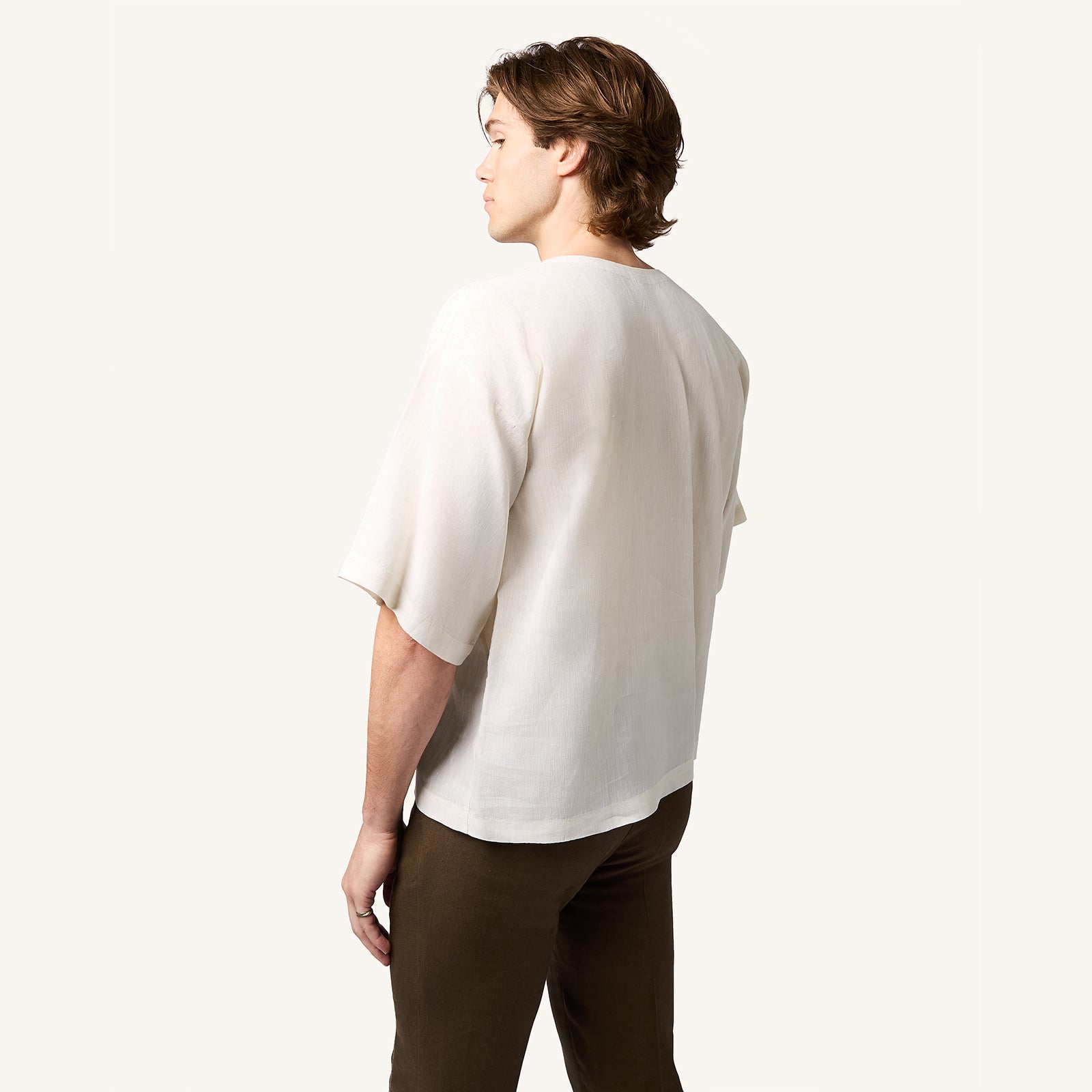 Ivory Ash Linen T-Shirt
