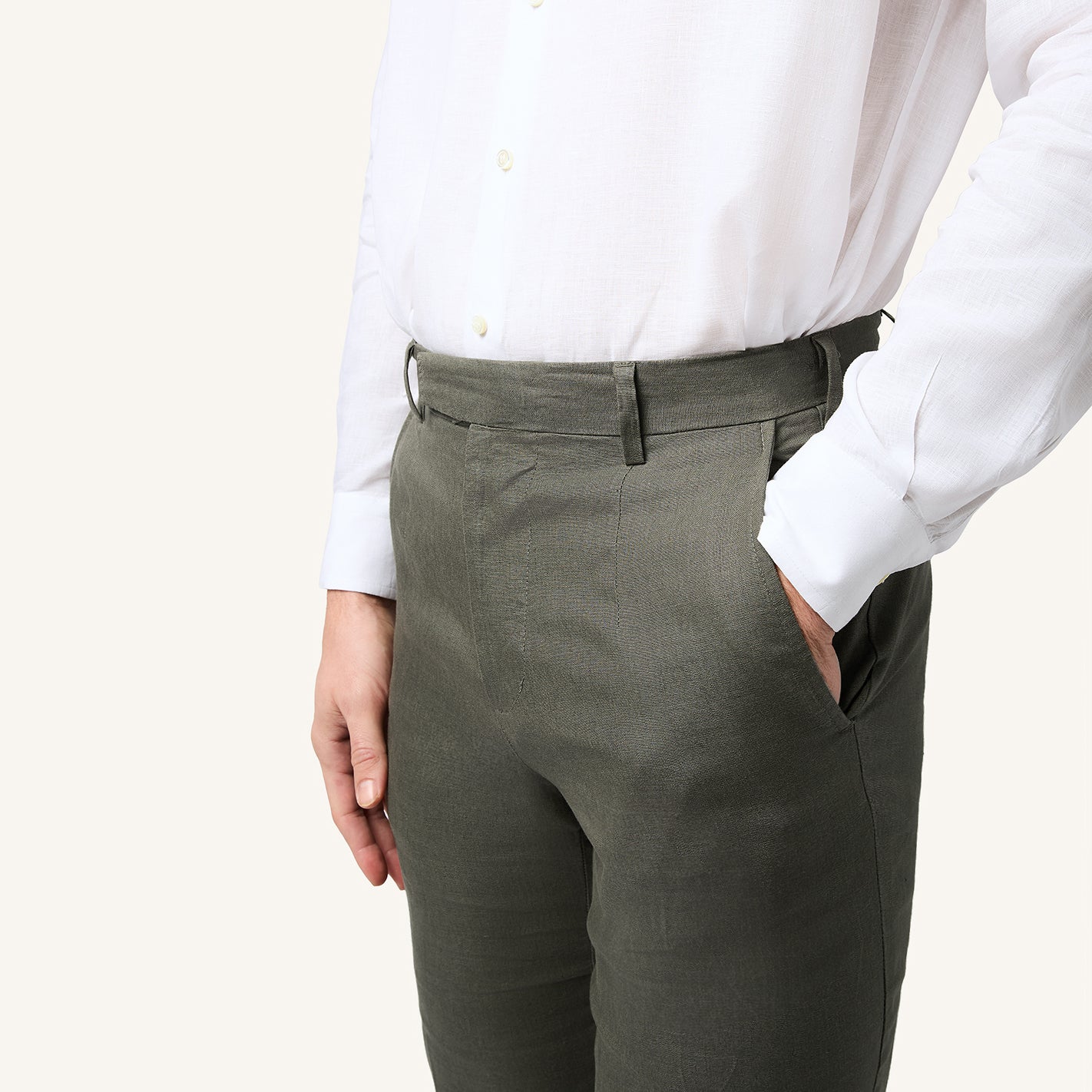 Oliva Scura Linen Pant