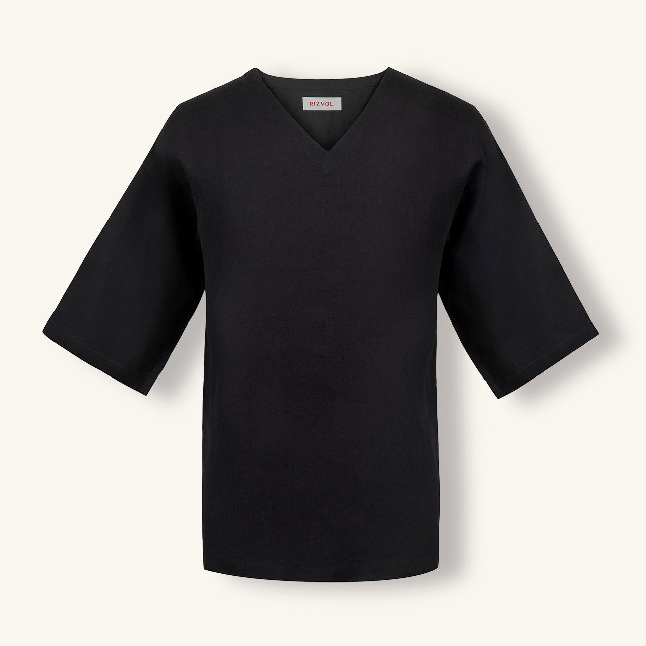 Obsidian Black Linen T-Shirt