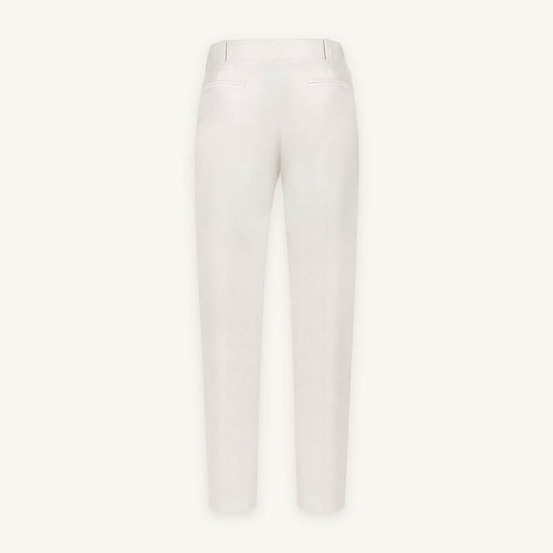 Light Sand Wool-Silk Trousers